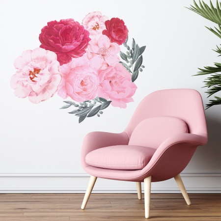 Stickere Walplus ™ - Sticker Elegant Oversized Blush Pink Peonies