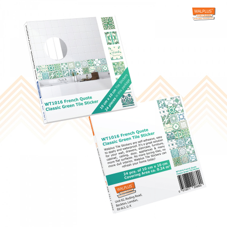 Sticker faianta - Green Classic Mosaic Tiles – French - 24 buc - 10x10 cm [3]