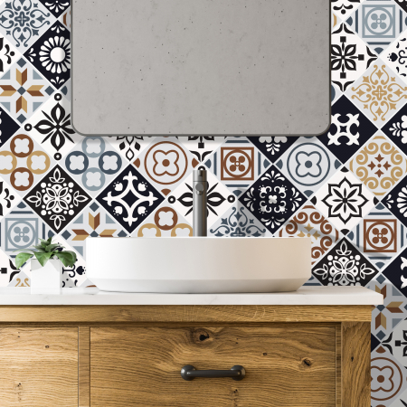 Stickere Faianță - Sticker faianta - Vitorchiano Mediterranean Tiles - 48 buc - 15x15 cm
