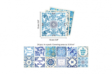 Sticker faianta - French Quote Classic Blue - 24 buc - 15x15 cm [2]