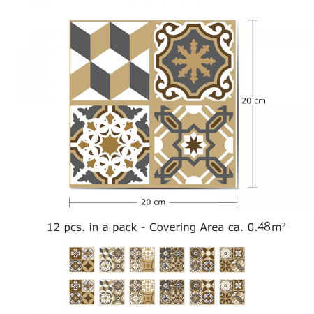 Sticker faianta - Dark Bronze - 12 buc - 20x20 cm [2]