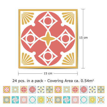 Sticker faianta - Malia Colourful Tile - 24 buc - 15x15 cm [2]