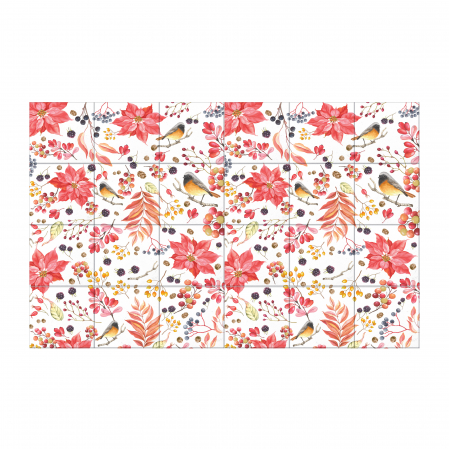 Sticker faianta - Poinsettia The Winter Joy - 24 buc - 15x15 cm [3]