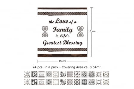 Sticker faianta - English Quote Retro Brown - 24 buc - 15x15 cm [2]