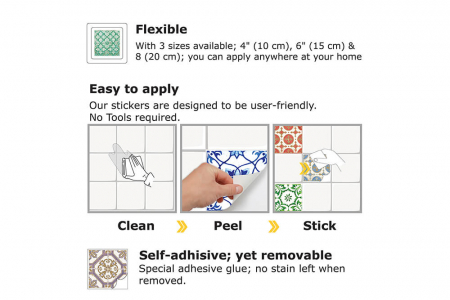 Sticker faianta - Vintage Porcelain - 24 buc - 15x15 cm [2]