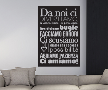 Citate - Sticker Family rules in Italiana