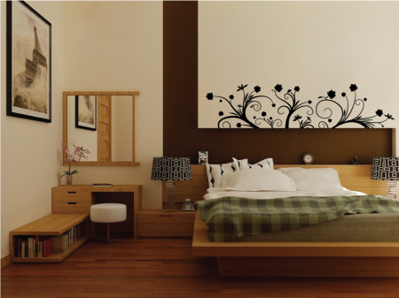 Stickere de perete - Sticker Frunze si floricele