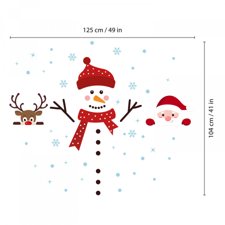 Sticker Peeking Santa, Rudolph and Snowman Christmas [4]