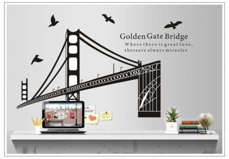 Stickere Walplus ™ - Sticker Golden Gate Bridge