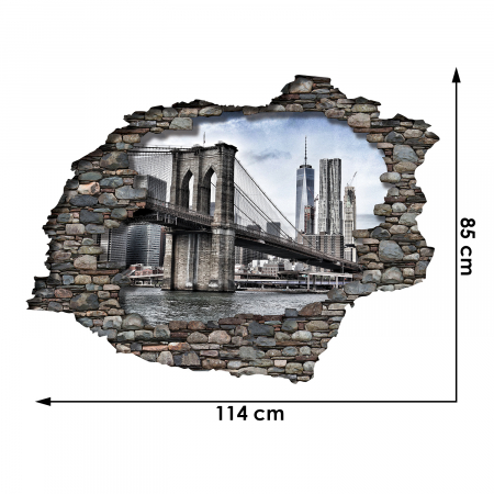 Sticker View Through The 3D Wall – Brooklyn Bridge [2]