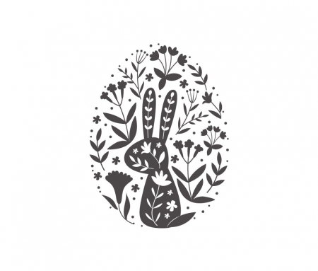 Sticker Iepuras printre flori [1]