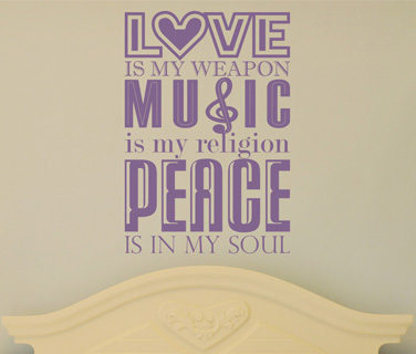Citate - Sticker Love, music, peace