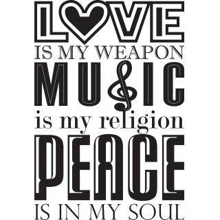 Sticker Love, music, peace [1]