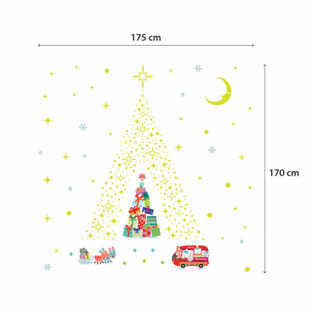 Sticker Glow Stars And Reindeer Christmas Tree Stickers [5]