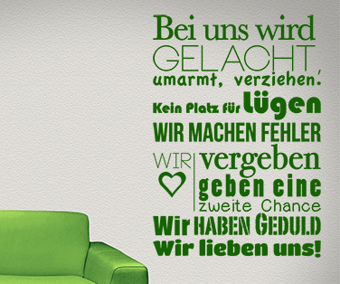 Citate - Sticker Mesaj pentru acasa in Germana