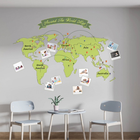 Sticker Around the World Map [0]