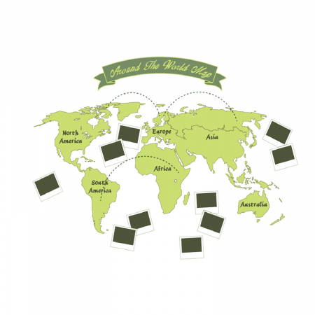 Sticker Around the World Map [2]