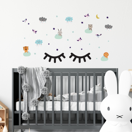 Stickere - Sticker Sleepy Animals With Sleepy Eyes