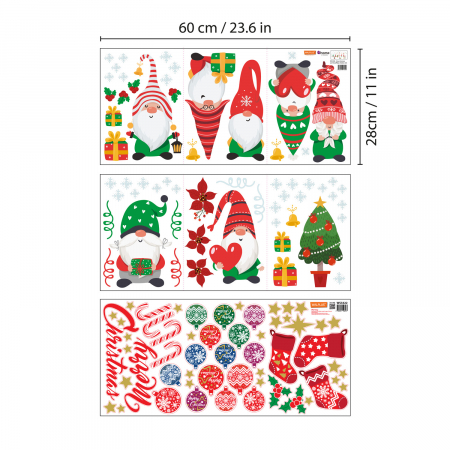 Sticker Merry Christmas With Cute Gnomes [5]