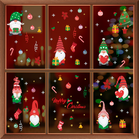 Sticker Merry Christmas With Cute Gnomes [0]