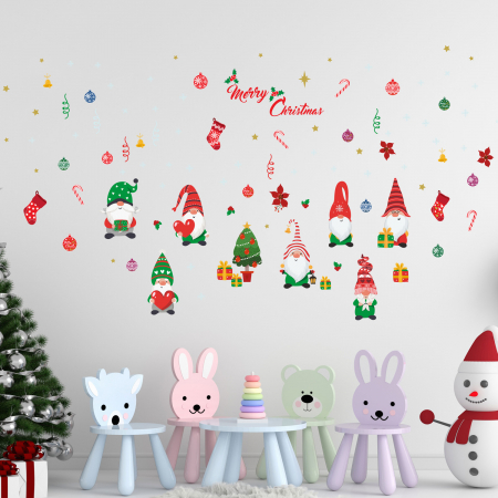 Sticker Merry Christmas With Cute Gnomes [3]