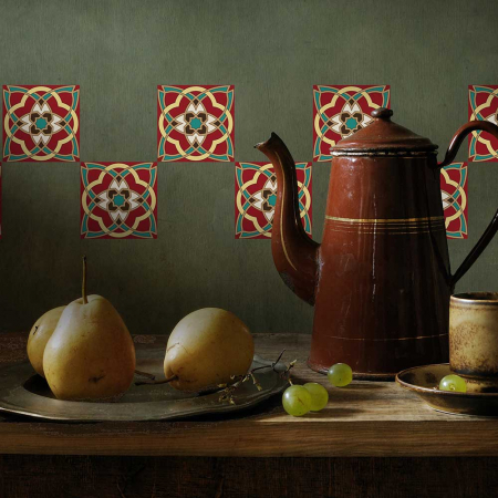 Stickere Faianță - Stickere patrate pentru faianta Arabesque - 4 buc