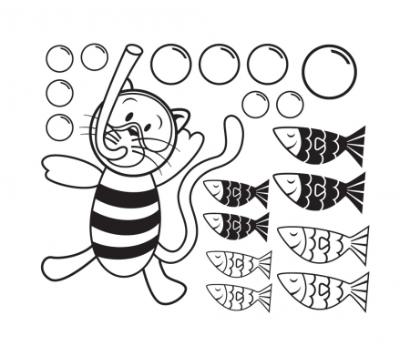 Sticker Pisica scafandru [1]