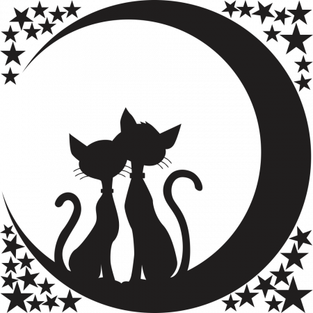 Sticker Pisici sub Luna [1]