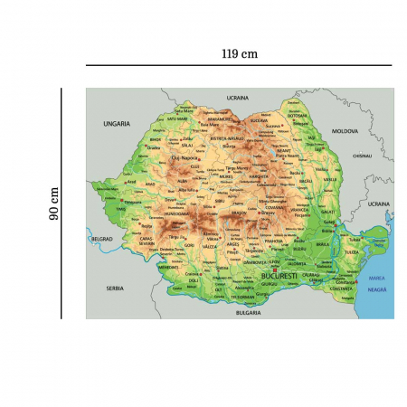 Sticker decorativ - Harta fizica a României [2]