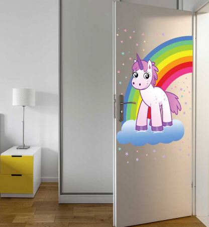Copii - Sticker Unicorn si Curcubeu