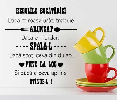 Citate - Sticker Regulile bucatariei