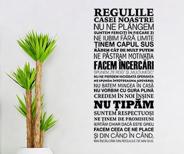 Citate - Sticker Regulile casei