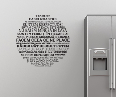 Citate - Sticker Regulile casei pe rotund
