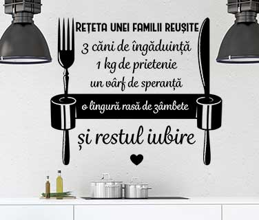 Citate - Sticker Reteta unei familii reusite