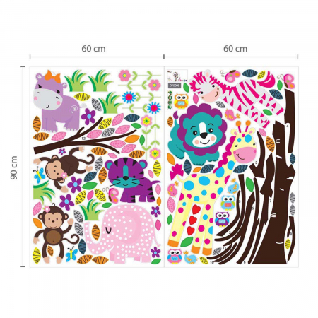 Sticker Happy Animal’S Tree And Butterflies Grass [3]