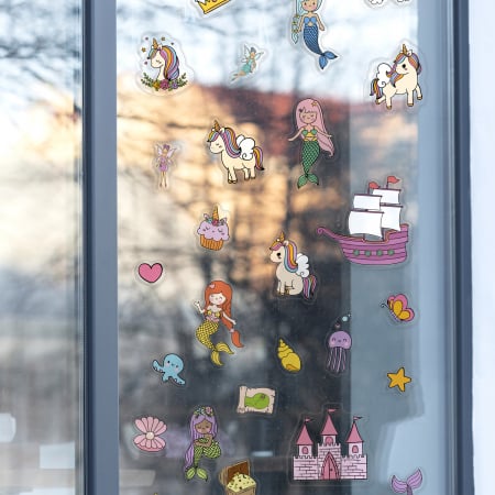 Copii - Sticker vinil Magical unicorns and mermaids