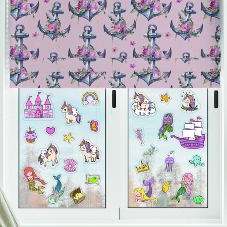 Sticker vinil Magical unicorns and mermaids [1]
