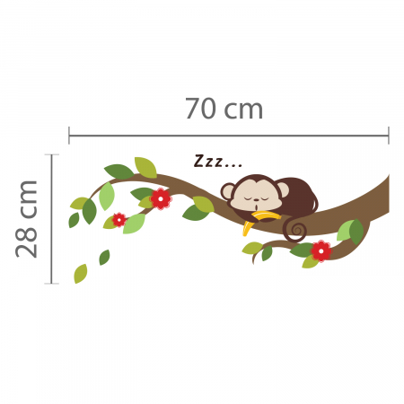 Sticker Sleeping Monkey and Tree Branch [2]