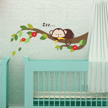 Sticker Sleeping Monkey and Tree Branch [1]