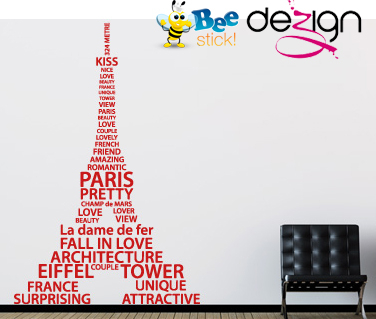Orașe - Sticker Tour Eiffel en mots 2