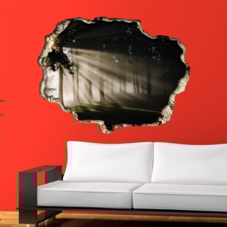 Sticker View Through The 3D Wall – Forest Light [1]
