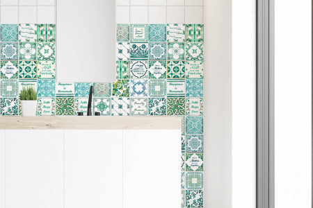 Sticker faianta - English Quote Vintage Green - 24 buc - 10x10 cm [1]