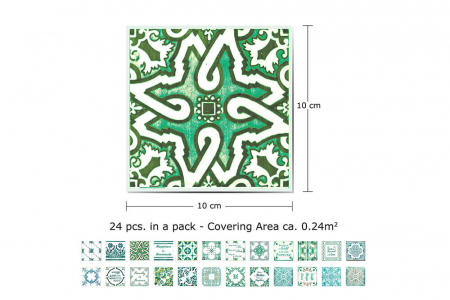 Sticker faianta - English Quote Vintage Green - 24 buc - 10x10 cm [2]