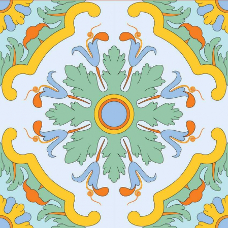 Stickere patrate pentru faianta Green Yellow - 4 buc [1]