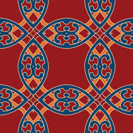 Stickere patrate pentru faianta Red Pattern - 4 buc [1]