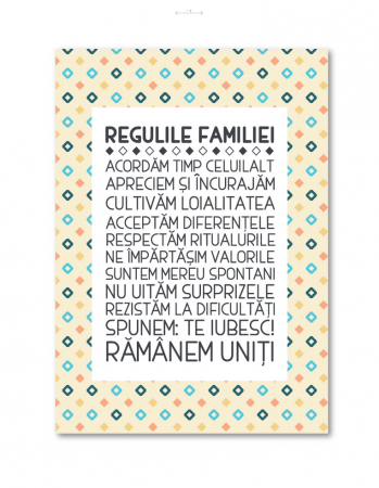 Tablou canvas 25x35cm - Regulile familiei [1]