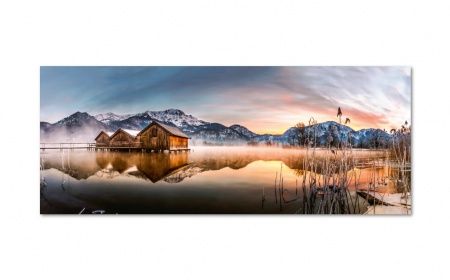 Tablou canvas 125x50cm - Fog on the lake [1]