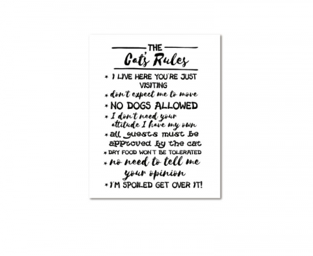 Stickere imprimate - Tablou canvas 35x45cm - Cat's rules