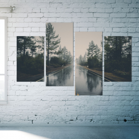 MultiCanvas - Tablou canvas 4 piese - Vreme ploioasa