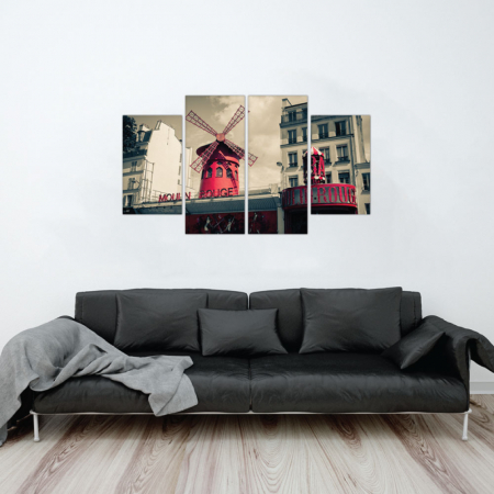 MultiCanvas - Tablou canvas 4 piese - Moulin rouge